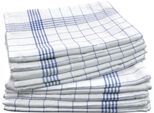 Geschirrtuch DYCKHOFF "KARO / Halbleinen - 50x70 cm", weiß (weiß, blau), B:50cm L:70cm, 45% Leinen, 55% Baumwolle, Geschirrtücher, Geschirrtuch