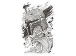 Bild KOMAR "Star Wars Boba Fett Drawing", bunt (farbe bild(er): bunt), B:50cm H:70cm, Holz, Papier, Bilder, Bild, Wandbild zur Dekoration im Kinderzimmer - ohne Rahmen