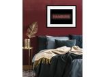 Bild QUEENCE "HAMBURG LIGHTS", rot (farbe rahmen: schwarz, farbe bild(er): rot), B:70cm H:50cm, Acrylglas, Holz, Papier, Bilder, Bild, HD Premium Poster-Druck inkl. Holzrahmen