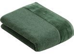 Badetuch VOSSEN "Pure", grün (grün tea), B:67cm L:140cm, Frottier, Obermaterial: 100% Baumwolle, Handtücher, Badetuch, Baumwolle & VEGAN, mit eleganter Veloursbordüre