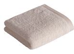 Handtuch VOSSEN "High Line", weiß (ivory), B:50cm L:100cm, Webfrottier, Obermaterial: 100% Baumwolle, Handtücher, Handtuch, mit Logostickerei