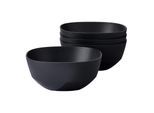 Schale MEPAL "Schalen Silueta 750 ml 4er Set", schwarz (nordic schwarz), L:15,2cm, Schüsseln, Schale