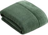 Badetuch VOSSEN "Pure", grün (grün tea), B:100cm L:150cm, Frottier, Obermaterial: 100% Baumwolle, Handtücher, Badetuch, Baumwolle & VEGAN, mit eleganter Veloursbordüre