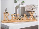 Deko-Buchstaben CASABLANCA BY GILDE "Schriftzug "RELAX", beige (naturfarben), B:72cm H:27cm T:9cm, Aluminium, Dekofiguren, Deko-Buchstaben