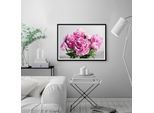Bild QUEENCE "Linn", rosa (farbe rahmen: schwarz, farbe bild(er): rosa), B:50cm H:40cm, Acrylglas, Holz, Papier, Bilder, Bild, gerahmt