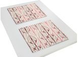 Platzset ADAM "Wave", bunt (natur, dunkelrot, rosa), B:40cm L:30cm, Obermaterial: 73% Leinen, 27% Baumwolle, Platzsets, Platzset, aus Bio-Baumwolle,Made in Germany