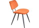 Polsterstuhl INOSIGN, orange (terra, schwarz, terra), B:47cm H:76cm, Polyester, Stühle, Polsterstuhl, Gestell aus Stahlrohr, Sitz und Rücken schaumstoffgepolstert