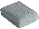 Badetuch VOSSEN "High Line", grau (grau, blau), B:67cm L:140cm, Walkfrottee, Obermaterial: 100% Baumwolle, Handtücher, Badetuch