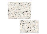 Schneidebrett ZELLER PRESENT "Terrazzo'", weiß (weiß mit buntem muster), B:30cm H:20cm, Sicherheitsglas, Schneidebretter, Schneidebrett, extra Halt dank Silikon Füße, 2-teilig, 30x20 cm