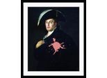 Bild QUEENCE "Angelo", rosa (farbe rahmen: schwarz, farbe bild(er): rosa), B:30cm H:40cm, Acrylglas, Holz, Papier, Bilder, Bild, HD Premium Poster-Druck inkl. Holzrahmen