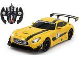 RC-Auto JAMARA "Deluxe Cars, Mercedes-AMG GT3, 1:14, gelb, 2,4GHz", gelb, Fernlenkfahrzeuge, KinderB:25cm H:31,7cm T:21,8cm, RC-Auto, mit Lautsprecher, B:25cm H:31,7cm T:21,8cm
