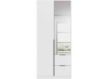 Drehtürenschrank OTTO HOME "Kleiderschrank Schrank Garderobe AGORDO mit Dekor- oder Hochglanzfront", weiß (alpinweiß), B:91cm H:229cm T:54cm, Holzwerkstoff, Schränke, Drehtürenschrank, mit Außenschubkästen, in 7 Breiten und 2 Höhen MADE IN GERMANY