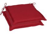Sitzkissen GO-DE "Dora", rot, B:47cm H:5cm L:45cm, Polyester, Dekokissen_Sitzkissen_Kissenhüllen, Sitzkissen, 2er Set, 45x47 cm