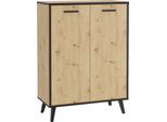 Mehrzweckschrank FMD "Plau", braun (artisan eiche nb), B:68,5cm H:93,5cm T:33cm, Holzwerkstoff, Schränke, Mehrzweckschrank, Breite 68,5 cm