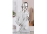 Dekofigur GILDE "Figur Musiker", weiß, B:19,5cm H:31,5cm T:11,5cm, Kunstharz, Dekofiguren, Dekofigur