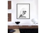 Bild QUEENCE "Jessica", weiß (farbe rahmen: schwarz, farbe bild(er): weiß), B:40cm H:50cm, Acrylglas, Holz, Papier, Bilder, Bild, HD Premium Poster-Druck inkl. Holzrahmen