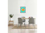 Bild QUEENCE "Levin", orange (farbe rahmen: schwarz, farbe bild(er): orange), B:40cm H:50cm, Acrylglas, Holz, Papier, Bilder, Bild, HD Premium Poster-Druck inkl. Holzrahmen