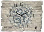 Wanduhr BRUNO BANANI "Ice cubes", braun, B:40cm H:30cm T:0,6cm, Wanduhren, Wanduhr, wahlweise mit Quarz- oder Funkuhrwerk, lautlos ohne Tickgeräusche