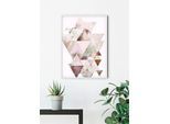 Bild KOMAR "Triangles Red", bunt (farbe bild(er): bunt), B:40cm H:50cm, Holz, Papier, Bilder, Bild, Wandbild zur Dekoration - ohne Rahmen