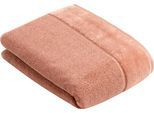 Badetuch VOSSEN "Pure", rot (rot wood), B:67cm L:140cm, Frottier, Obermaterial: 100% Baumwolle, Handtücher, Badetuch, Baumwolle & VEGAN, mit eleganter Veloursbordüre