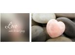 Leinwandbild QUEENCE "Love", rosa (farbe bild(er): rosa), B:100cm H:40cm T:2cm, Canvas, Holzrahmen, Bilder, Leinwandbild, Premium-Leinwandstoff, Handarbeit aus Deutschland, Spruch, 2er Set