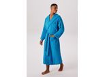 Unisex-Bademantel KANGAROOS "Cassidy, für Damen & Herren, Standardlänge & Überlänge" Gr. S, türkis, L:130cm, Walkfrottee, Hausmäntel, Unisex-Bademantel, mit Taschen, Männer und Frauen, Baumwolle, Reise, Hotel, Sauna, S-3XL