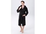Unisex-Bademantel BRUNO BANANI "Daniel, ideal für Sauna & Spa, Hotelbademantel, Morgenmantel" Gr. XXXL, grau (anthrazit), 3XL, Veloursfrottier, Hausmäntel, Unisex-Bademantel, Damen & Herren Bademantel, lang, mit Taschen, S-5XL