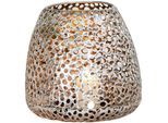 Windlicht CASABLANCA BY GILDE "Windlicht Chico antik-silber", silber (silberfarben), B:20cm H:20cm T:20cm Ø:20cm, Metall, Kerzenhalter, Windlicht