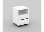 Rollcontainer HOME AFFAIRE "Agapi", weiß, B:40cm H:62cm T:40cm, ABS-Kunststoff, Holzwerkstoff, Rollwagen, Rollcontainer, Bürocontainer im modernen Design, 40x40x62 cm, 2 Schubkästen