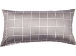 Kissenbezug JANINE "modernclassic 39025, Mako-Satin aus 100% Baumwolle", braun (vulkan), B:40cm L:80cm, Mako-Satin, Obermaterial: 100% Baumwolle, Kissenbezüge, Kissenbezug, mit Reißverschluss, in Gr. 40x80 oder 80x80 cm, mit Karos und Streifen
