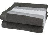 Handtücher ROSS "Harmony", grau (graphit), B:50cm L:100cm, Frottier, Baumwolle, Handtücher, Handtücher, 100 % Baumwolle, Hoch Tief Struktur, viele Farben