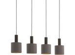 EGLO Hängeleuchte "CONCESSA 1 Pendellampe, Stahl, Textil, E27, IP20, Esstischlampe, Lampe", braun (dunkelbraun, cappuccino, goldfarben), 4, 1 Stk., Leuchten, Hängelampe mit Textil - für Esszimmer, Küche oder Wohnzimmer, Hängeleuchte