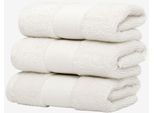 Gästehandtücher WOLKENFELD "Premium Low-Twist Baumwolle 550 g/m² – 3 Gästehandtücher", weiß, B:30cm L:50cm, Frottier, Baumwolle, Handtücher, Gästehandtücher, 30×50 cm – weich, saugfähig und ideal für Gäste & Alltag