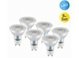 NÄVE LED-Leuchtmittel "Marla", Energieeffizienz: F, weiß (transparent, weiß), L:5,3cm Ø:5cm, Leuchtmittel, 6er Set GU10/5W warmweiß 3000K 450lm nicht dimmbar d: 5cm, LED-Leuchtmittel