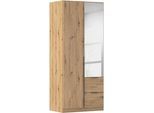 Drehtürenschrank OTTO HOME "Kleiderschrank Schrank Garderobe AGORDO mit Dekor- oder Hochglanzfront", braun (eiche artisan), B:91cm H:229cm T:54cm, Holzwerkstoff, Schränke, Drehtürenschrank, mit Außenschubkästen, in 7 Breiten und 2 Höhen MADE IN GERMANY