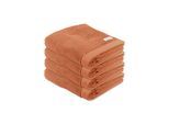 Handtuch TOM TAILOR "Handtuch Color Bath Towel 4er Pack" Gr. M, orange (koralle), B:50cm, Obermaterial: 100% Baumwolle CO., Handtücher, Handtuch