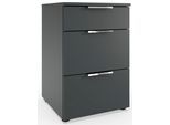 Nachtkommode WIMEX "Level by fresh to go", grau (graphit), B:41cm H:61cm T:41cm, Holzwerkstoff, Sideboards, Nachtkommode, 3 Schubladen mit soft-close Funktion, 41cm breit, 61cm hoch