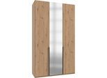 Kleiderschrank WIMEX "Mugano,in 5 Breiten,2 Höhen,2 Tiefen, viele Farben, Made in Germany", schwarz (artisan, eiche nachbildung, griffe schwarz), B:135cm H:236cm T:58cm, Holzwerkstoff, Schränke, Kleiderschrank, mit langen Griffen aus Metall, mit oder ohne Spiegel