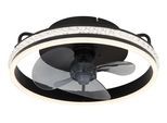 GLOBO LIGHTING Deckenleuchte "CATALEYA", schwarz (schwarz matt), Ø 40cm H: 14,5cm, 1 Stk., Leuchten, Deckenventilator, Deckenlampe, moderner Ventilator, Deckenleuchte