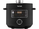 TEFAL Multikocher "Turbo Cuisine inkl. Dampfgareinsatz, Messbecher, Reislöffel und Kelle", schwarz, B:31cm H:28,7cm T:33,6cm, Küchenmaschinen, elektr. Schnellkochtopf, 10 aut. Programme, 1-Knopf-Bedienung, CY7548, Multikocher