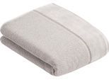 Badetuch VOSSEN "Pure", grau (stone), B:67cm L:140cm, Frottier, Obermaterial: 100% Baumwolle, Handtücher, Badetuch, Baumwolle & VEGAN, mit eleganter Veloursbordüre