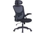 Drehstuhl BYLIVING "Flex", schwarz (schwarz, schwarz, schwarz), B:62cm H:119cm T:58,5cm, Kunststoff, Polyester, Stühle, Drehstuhl, moderner Bürostuhl mit vielen Einstellungsmöglichkeiten, Topseller