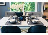Platzset ADAM "Graphic Ventus Light" Gr. 1, blau (dunkelblau), B:40cm L:40cm, Obermaterial: 100% Baumwolle, Platzsets, Platzset, GOTS organic,zertifiziert durch CERES 0242,Made in Germany