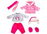 Puppenkleidung BAYER "Winterjacke 42-46 cm", pink (pink, grau), Puppenkleidung, Baby, Puppenkleidung