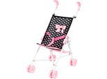 Puppenbuggy BAYER "schwarz", schwarz (schwarz punkte), Puppenwagen, KinderB:27cm H:56cm T:47cm, Puppenbuggy, B:27cm H:56cm T:47cm