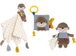 Schmusetuch FEHN "Otter Theo, Geburts-Set mittel", bunt, Schnuffeltücher, Baby, Baumwolle, Musselin, Plüsch, Schmusetuch, mit Musselin-Schmusetuch Otter, Stoffbuch Otter und Knister-Otter