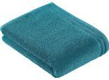 Badetuch VOSSEN "Calypso Feeling", blau (lagoon), B:67cm L:140cm, Walkfrottee, Obermaterial: 100% Baumwolle, Handtücher, Badetuch, mit schmaler Bordüre aus 100% Baumwolle, Vegan, einfarbig