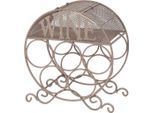 Weinflaschenhalter AMBIENTE HAUS, braun, B:31cm H:33cm L:18cm, Metall, Flaschenhalter, Weinflaschenhalter