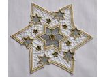 Tischdecke STICKEREIEN PLAUEN "Goldtanne" Gr. 2, grün, Ø:45cm, Polyester, Tischdecken, Tischdecke, Goldsterne