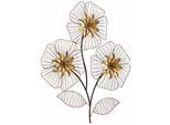 Wanddekoobjekt "Wanddeko Blumenbouquet", gold (goldfarben), B:64cm H:74cm T:4cm, Metall, HOFMANN LIVING AND MORE, Wanddekoobjekte, Wanddekoobjekt, Wanddekoration, Motiv Blüten, aus Metall